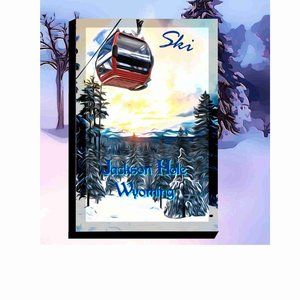 Jackson Jole Wyoming Ski Travel Poster 20 x 30 ski